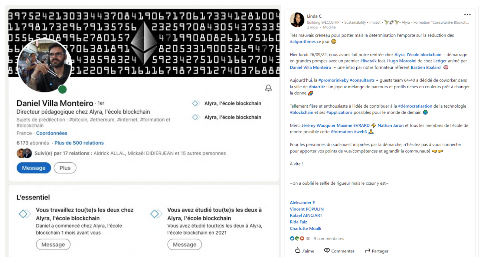 Linkedin blockchain spécialiste