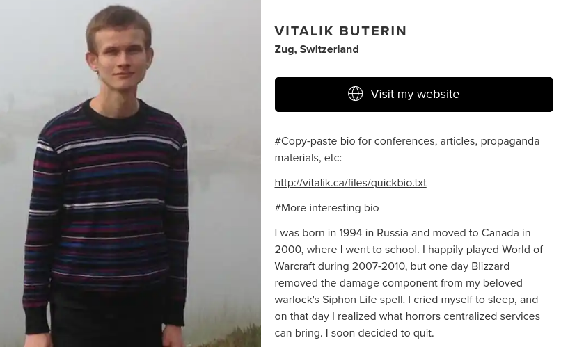 Vitalik Buterin bio